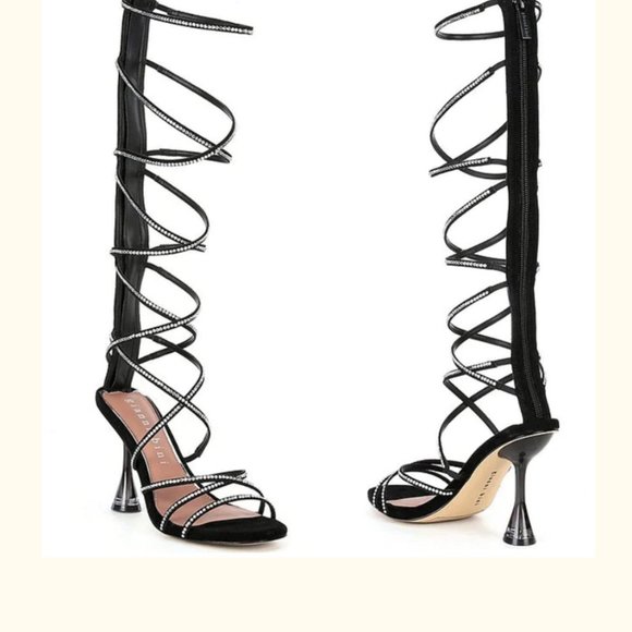 Gianni Bini Rhinestone Strappy Dress Sandals Ladies Size 8M Zaxton - Picture 1 of 1